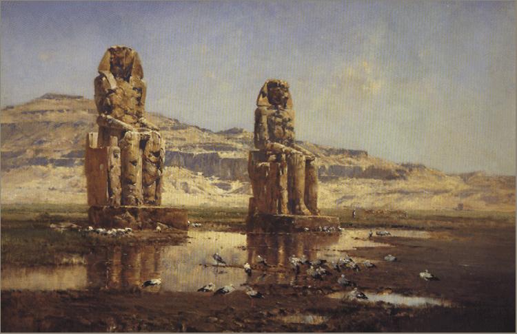 Victor Huguet The Colossi of Memnon. Germany oil painting art